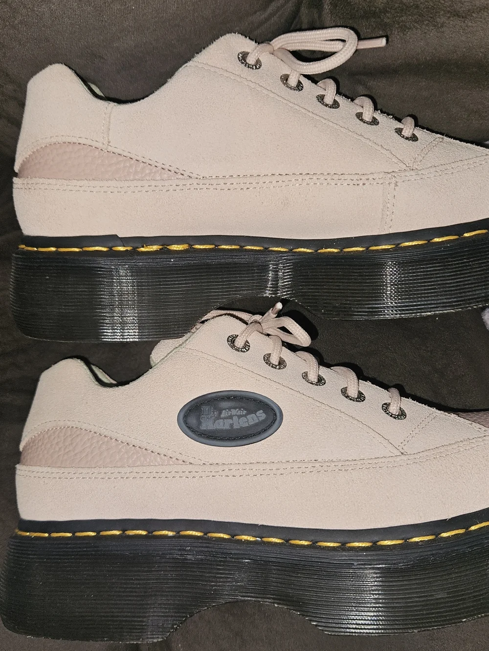 Dr. Martens Women’s Platform Suede Sneakers in Light Pink Sz.9(New Without Tags)